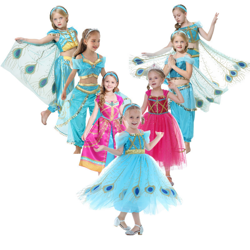 Kids Holiday Party Clothing Aladdin jasmine costume suit Halloween cosplay TV movie costumes