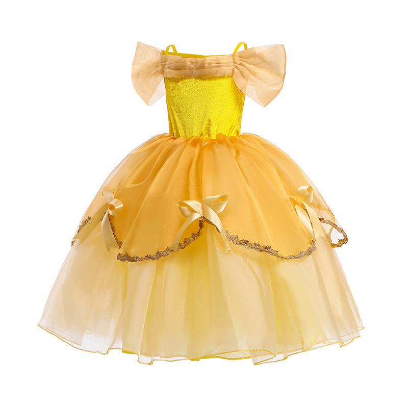 TV movie costume Beauty and the Beast Princess Dress up kids girl party dress Christmas costume baby princess dress