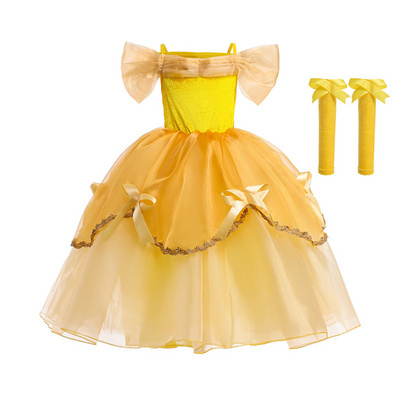 TV movie costume Beauty and the Beast Princess Dress up kids girl party dress Christmas costume baby princess dress