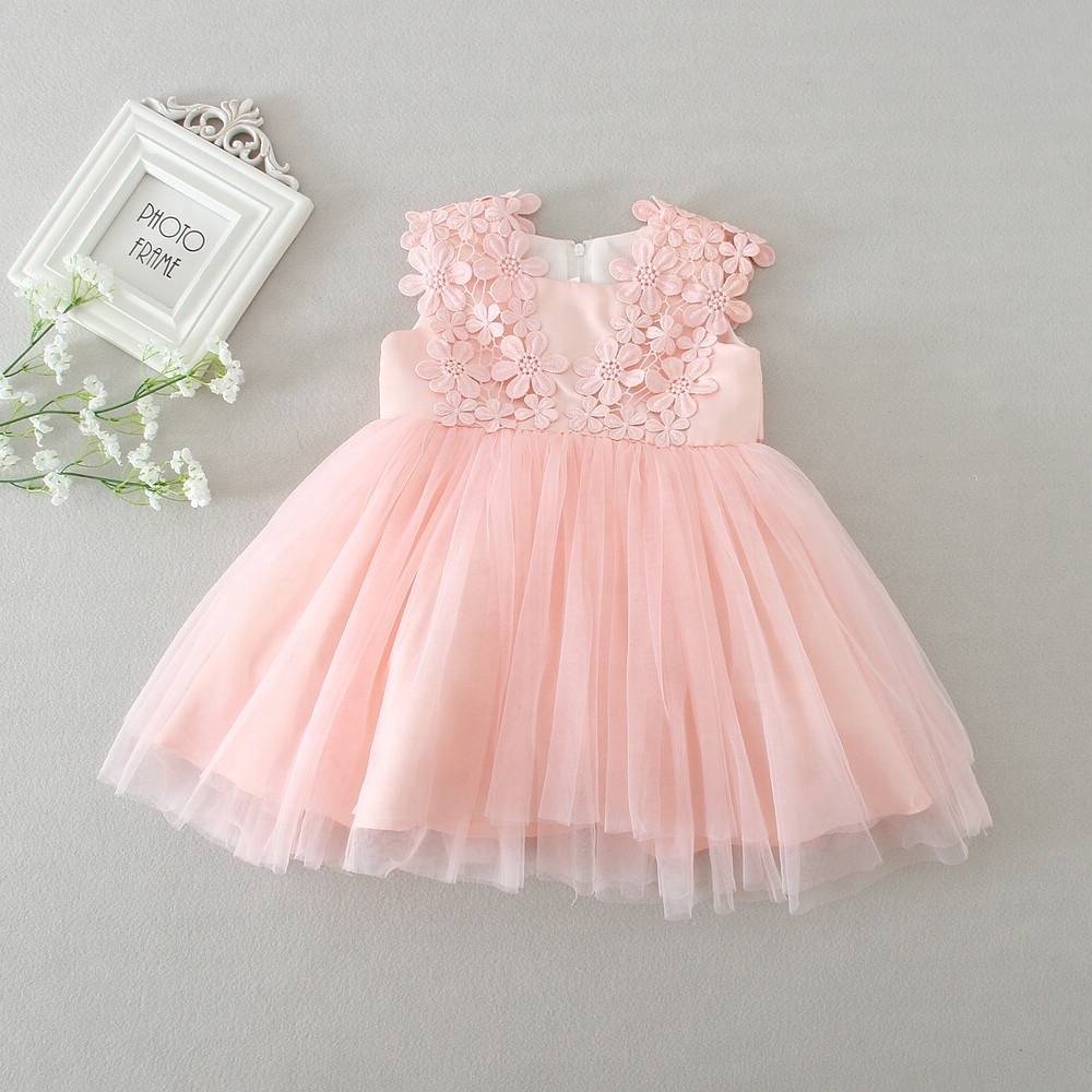 Hot Sale Newborn Baby Cute Fashion Girl Party Ruffle Dress Flowers Wedding Birthday Princess Toddler Baby Girls Dresses