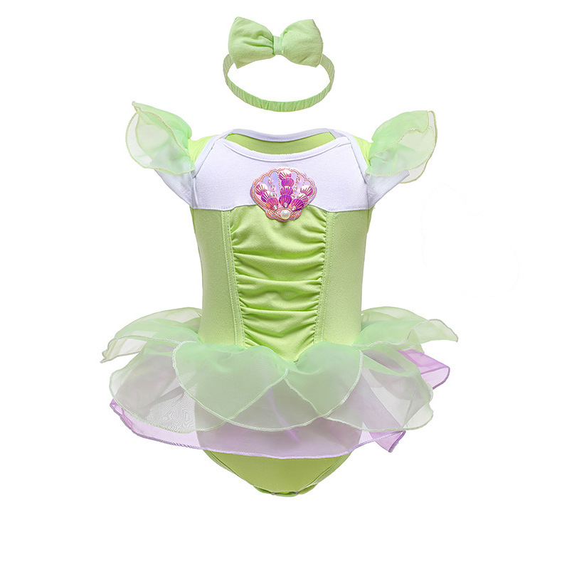 Baby girl short sleeve Halloween Christmas Princess Role Cosplay tutu Rompers with Headband for Babies