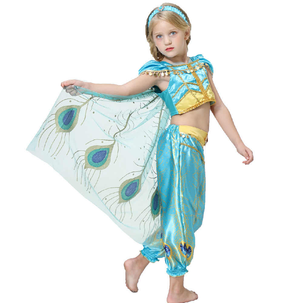 Kids Holiday Party Clothing Aladdin jasmine costume suit Halloween cosplay TV movie costumes