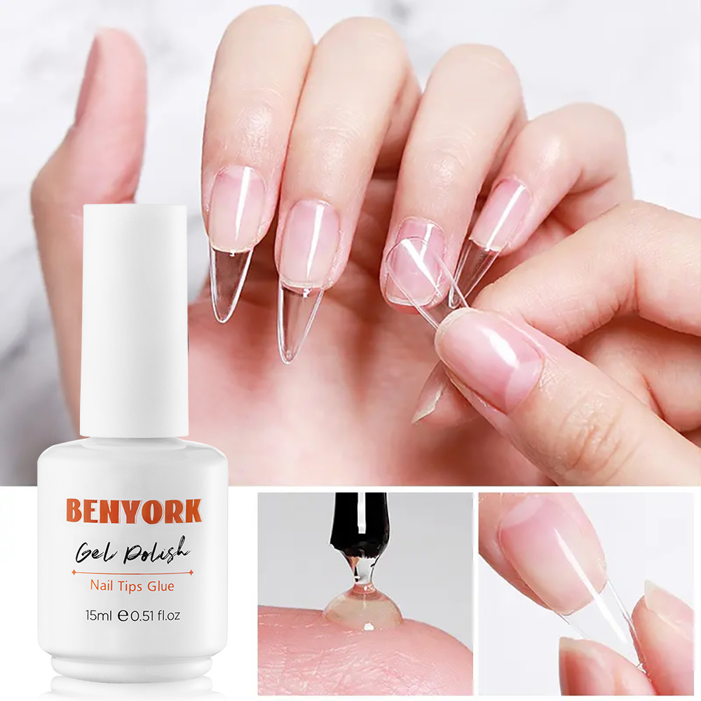 Private Label Good Adhesion UV Gel for Nail Tips 15ml High Viscosity Nail Tips Glue