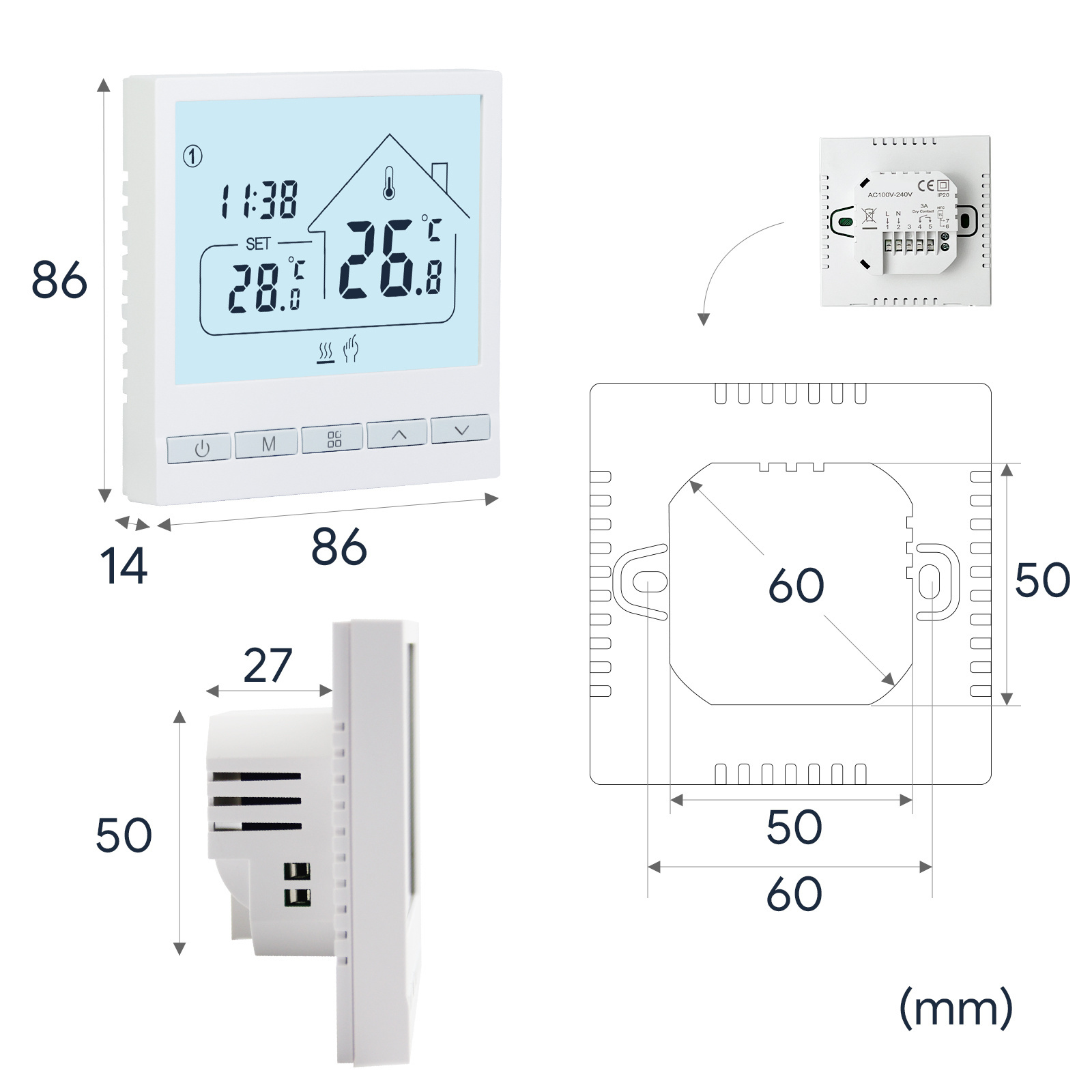 Beok 3A Tuya WiFi Smart Voice Control Water Underfloor Heating Thermostat HVAC Temperature Control Switch