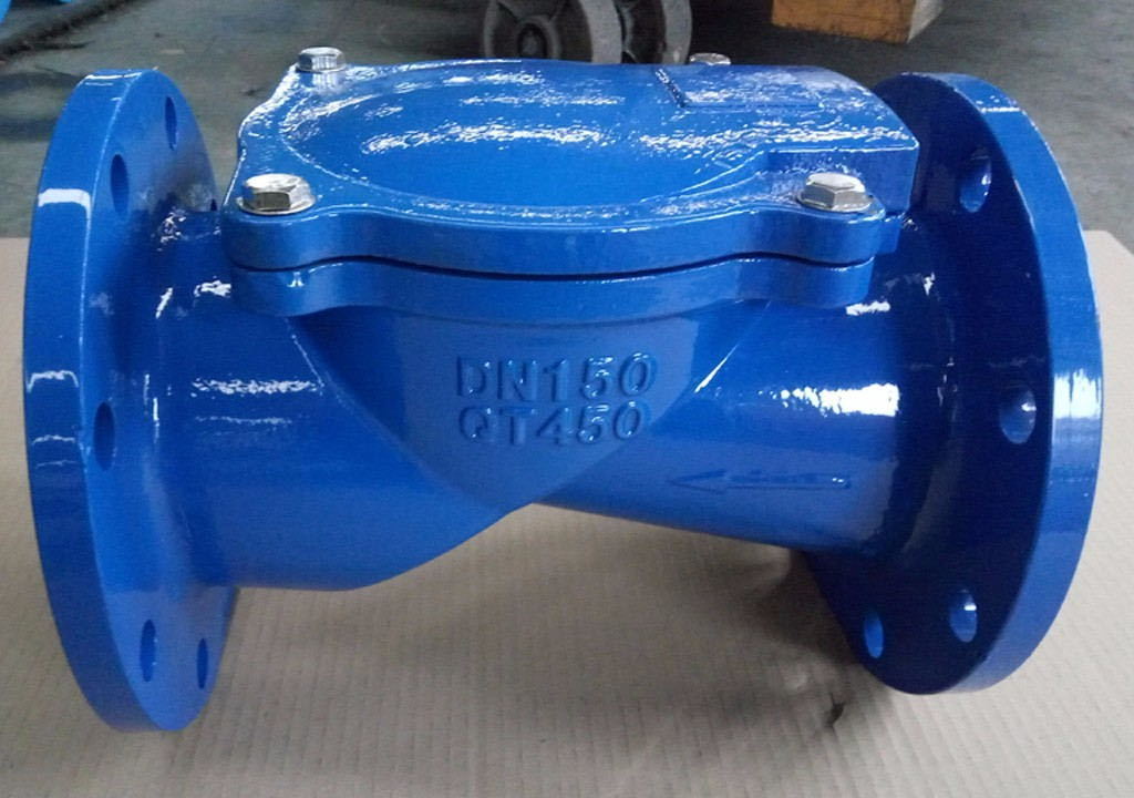 BS standard DN100 normal Temperature Ductile iron PN16 double flange Rubber Flapper Type