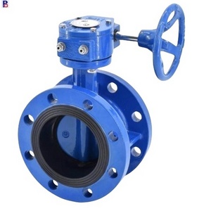 valve manufacturer PN10 PN16 ductile cast iron gear box operated double flange butterfly valve