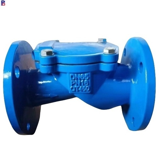 China supply Ductile iron PN16 DN100  double flange rubber disc flap check valve