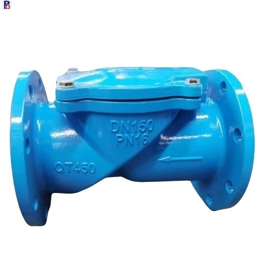 China supply Ductile iron PN16 DN100  double flange rubber disc flap check valve