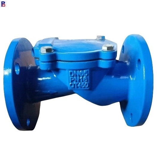 BS standard DN100 normal Temperature Ductile iron PN16 double flange Rubber Flapper Type