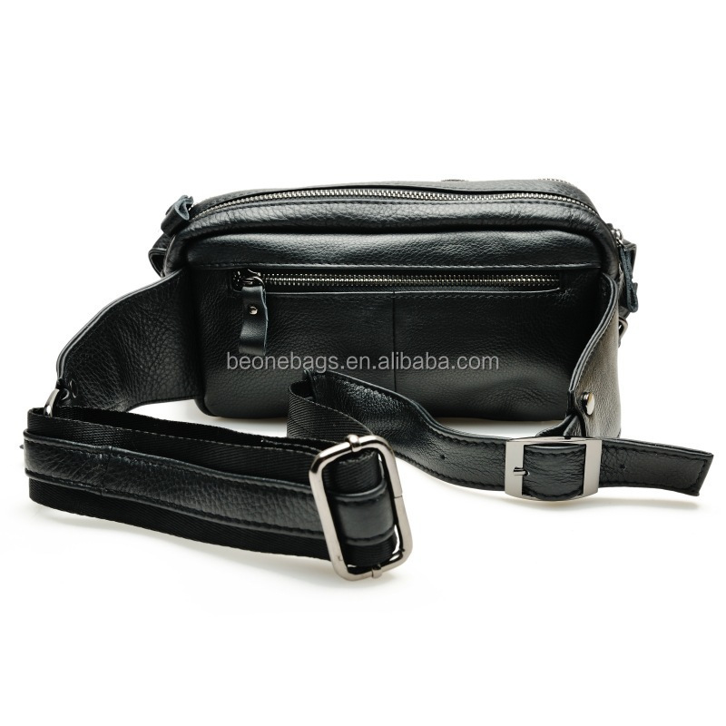 Mens PU Leather Hiking Waist Bum Belt Bags Leather Hip Bags