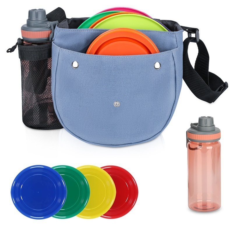 Disc Golf Bag Durable Frisbee Golf Crossbody Bag with Water Bottle and Phone Pocket