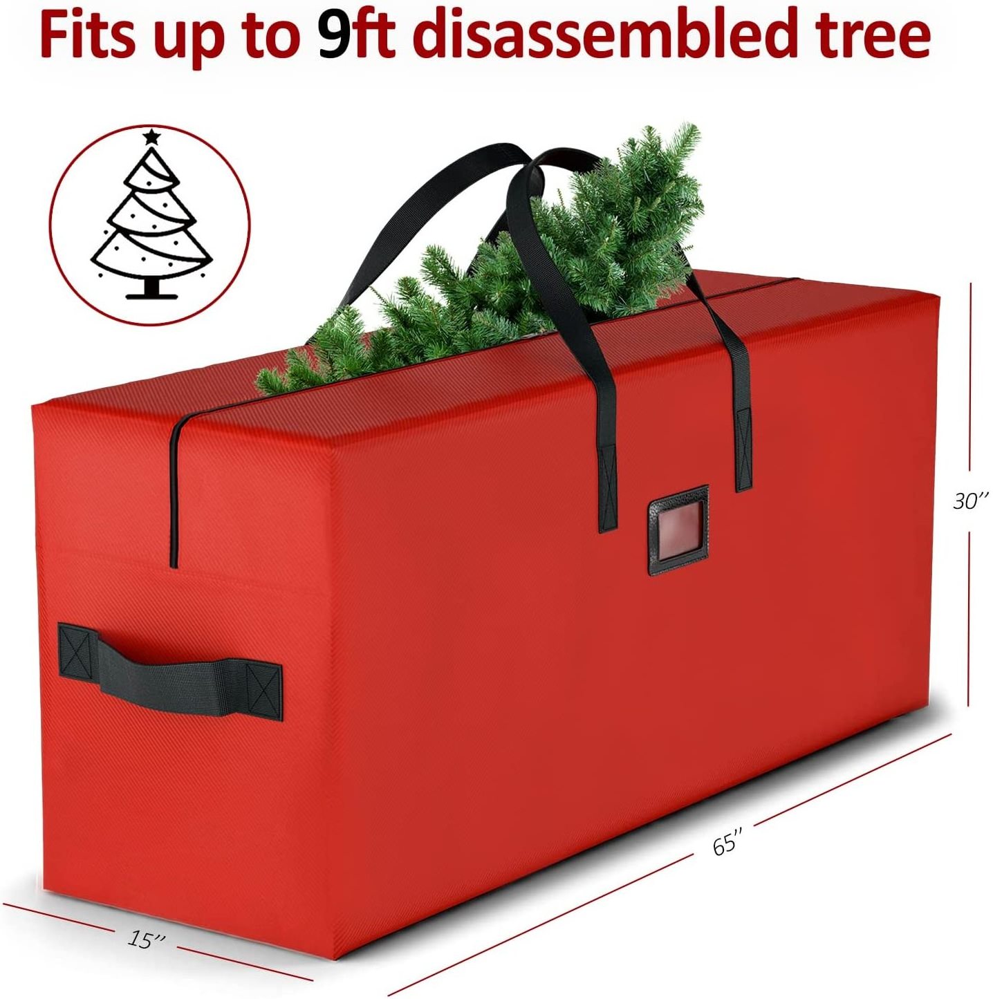 Customized Large 600D Oxford Canvas Large Christmas Tree Storage Bag