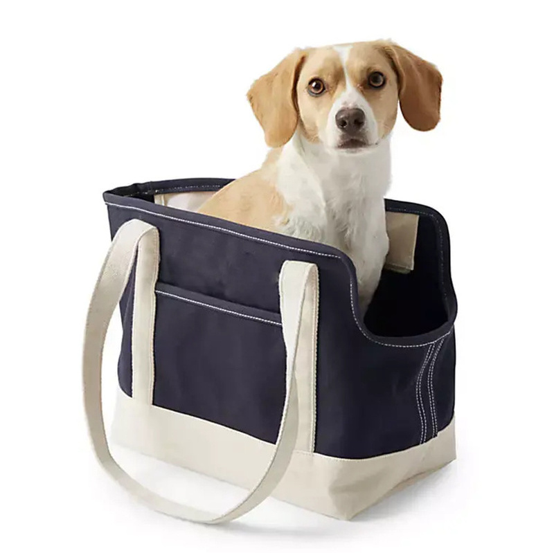 Canvas Dog Carrier Tote Bag for Pet Small Dog Cat Foldable Pet Travel Tote Bag for Walking Subway