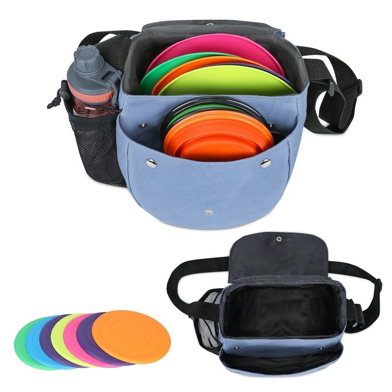 Disc Golf Bag Durable Frisbee Golf Crossbody Bag with Water Bottle and Phone Pocket