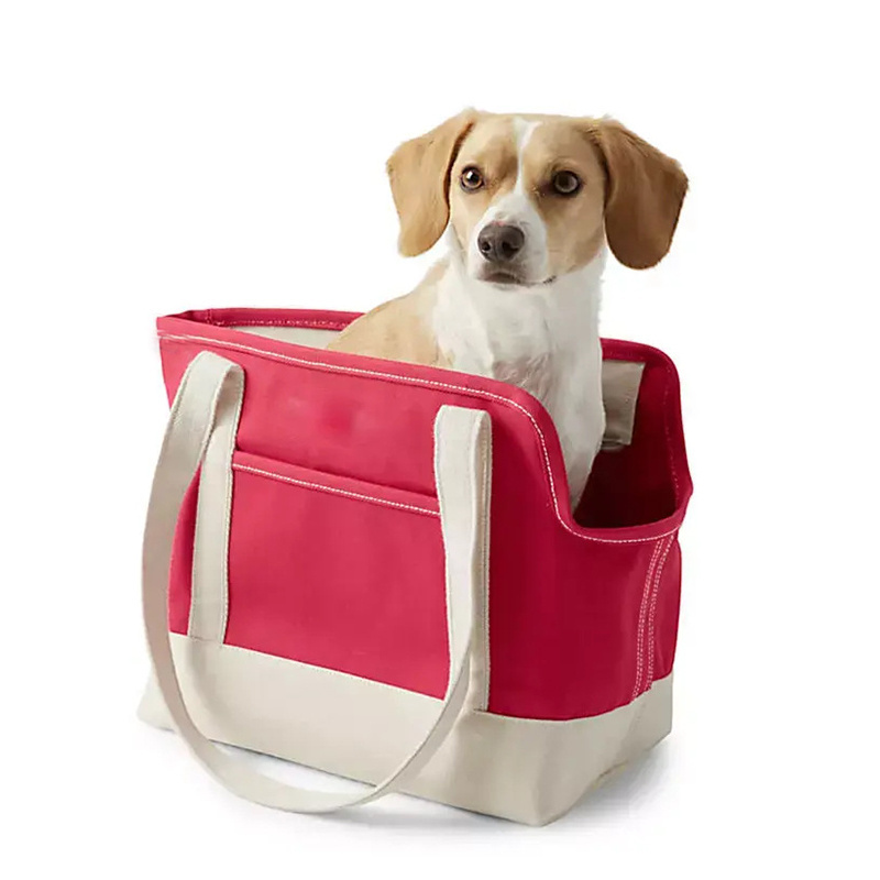 Canvas Dog Carrier Tote Bag for Pet Small Dog Cat Foldable Pet Travel Tote Bag for Walking Subway