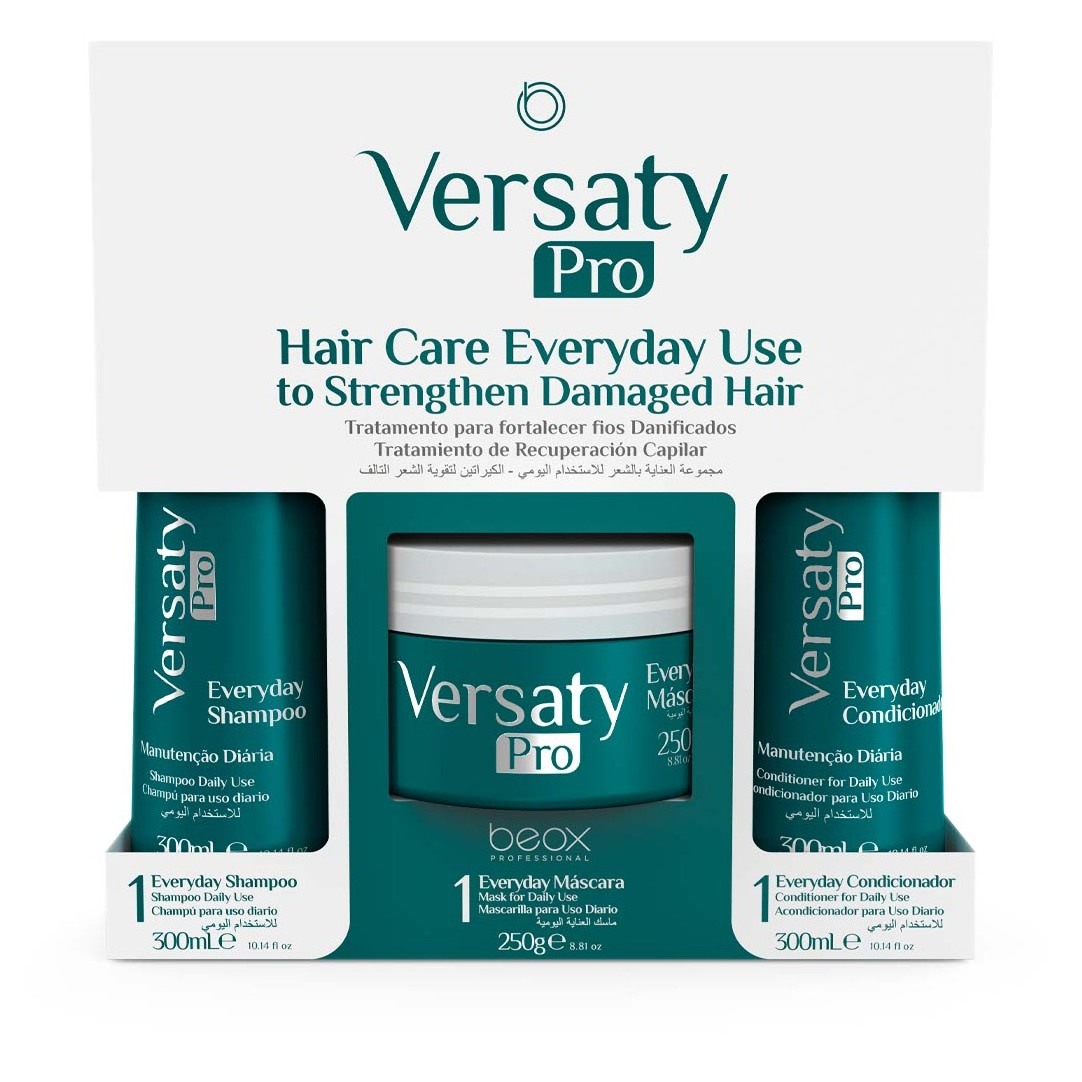 Kit Versaty Shampoo Conditioner Mask 850g - With Coconut Oil and Keratin cleanliness and care leaving it healthy and hydrated