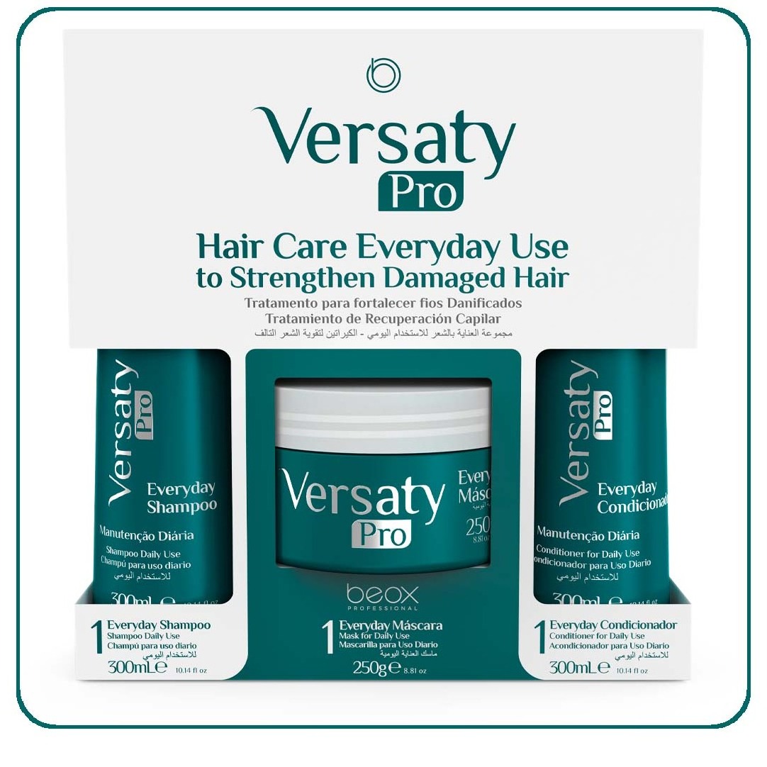 Kit Versaty Shampoo Conditioner Mask 850g - With Coconut Oil and Keratin cleanliness and care leaving it healthy and hydrated