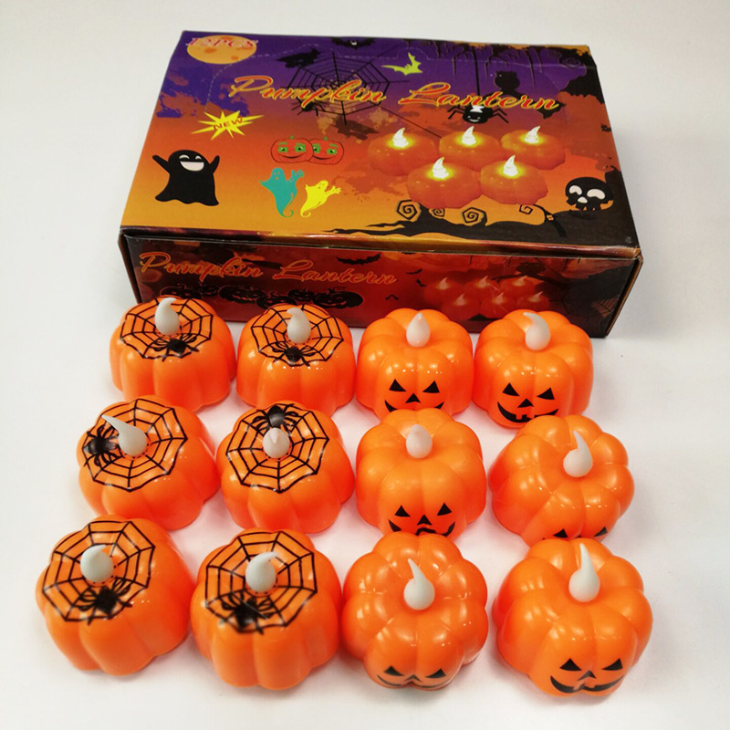 Halloween pumpkin lanterns decoration props led electronic candle light party supplies glowing night lights