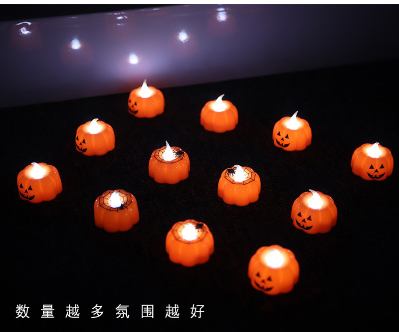 Halloween pumpkin lanterns decoration props led electronic candle light party supplies glowing night lights