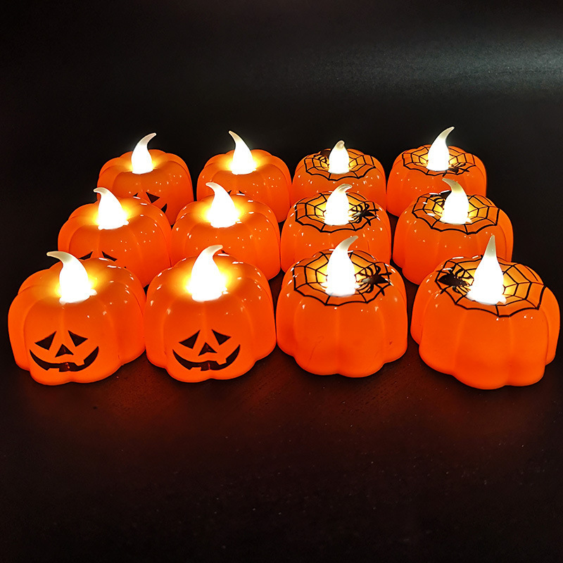 Halloween pumpkin lanterns decoration props led electronic candle light party supplies glowing night lights