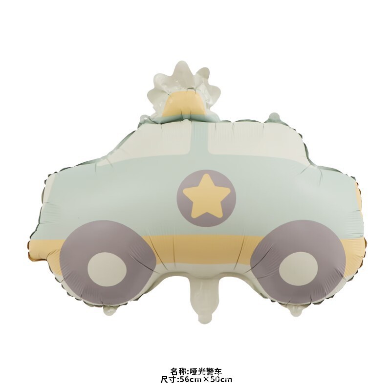 New matte cartoon bear rainbow plane police car aluminum balloon children's birthday cute decoration