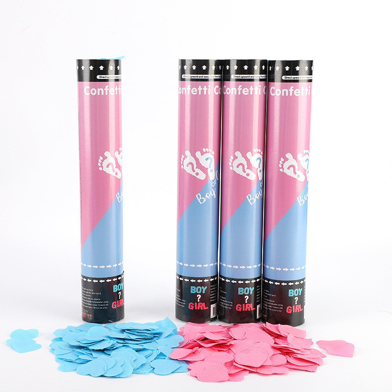 Gender Reveal Powder Confetti Cannon for Baby Shower Party Supplies