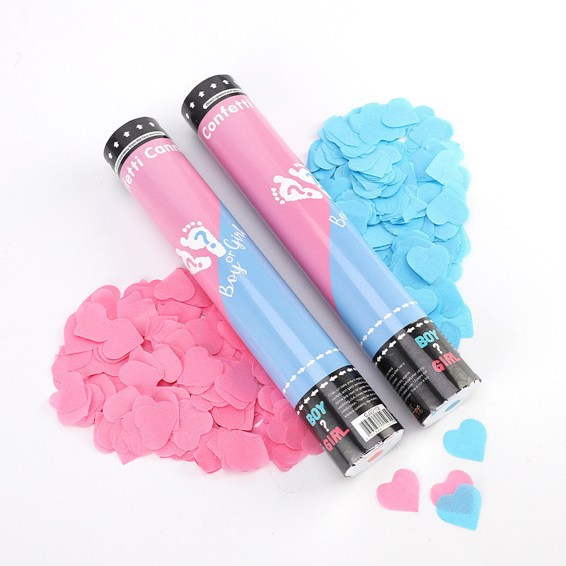 Gender Reveal Powder Confetti Cannon for Baby Shower Party Supplies