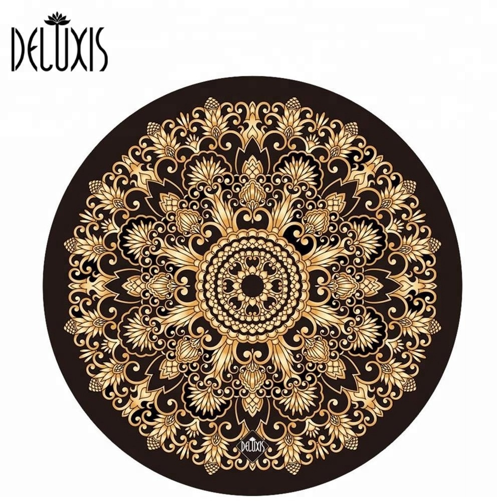 slip resistant circular yoga mat for meditation