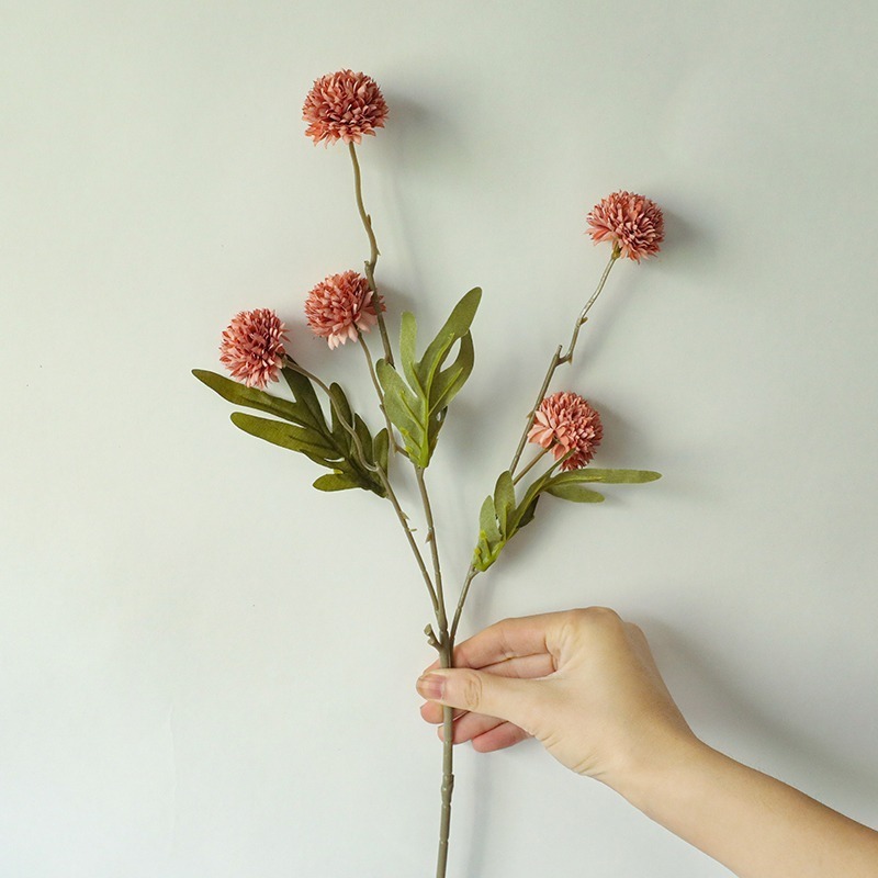 Hot Sale Dandelion Long Stemmed Artificial Flowers Ball Chrysanthemum Decoration Artificial Daisy Flowers for wedding decoration