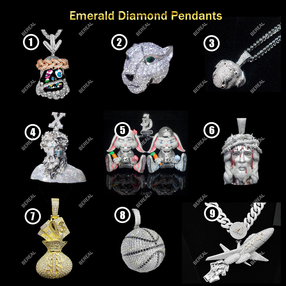 Custom Hip Hop Jewelry Pendant Pass Tester Iced Out VVS Moissanite 3D Jesus Pendant 925 Silver Men Necklace pendant