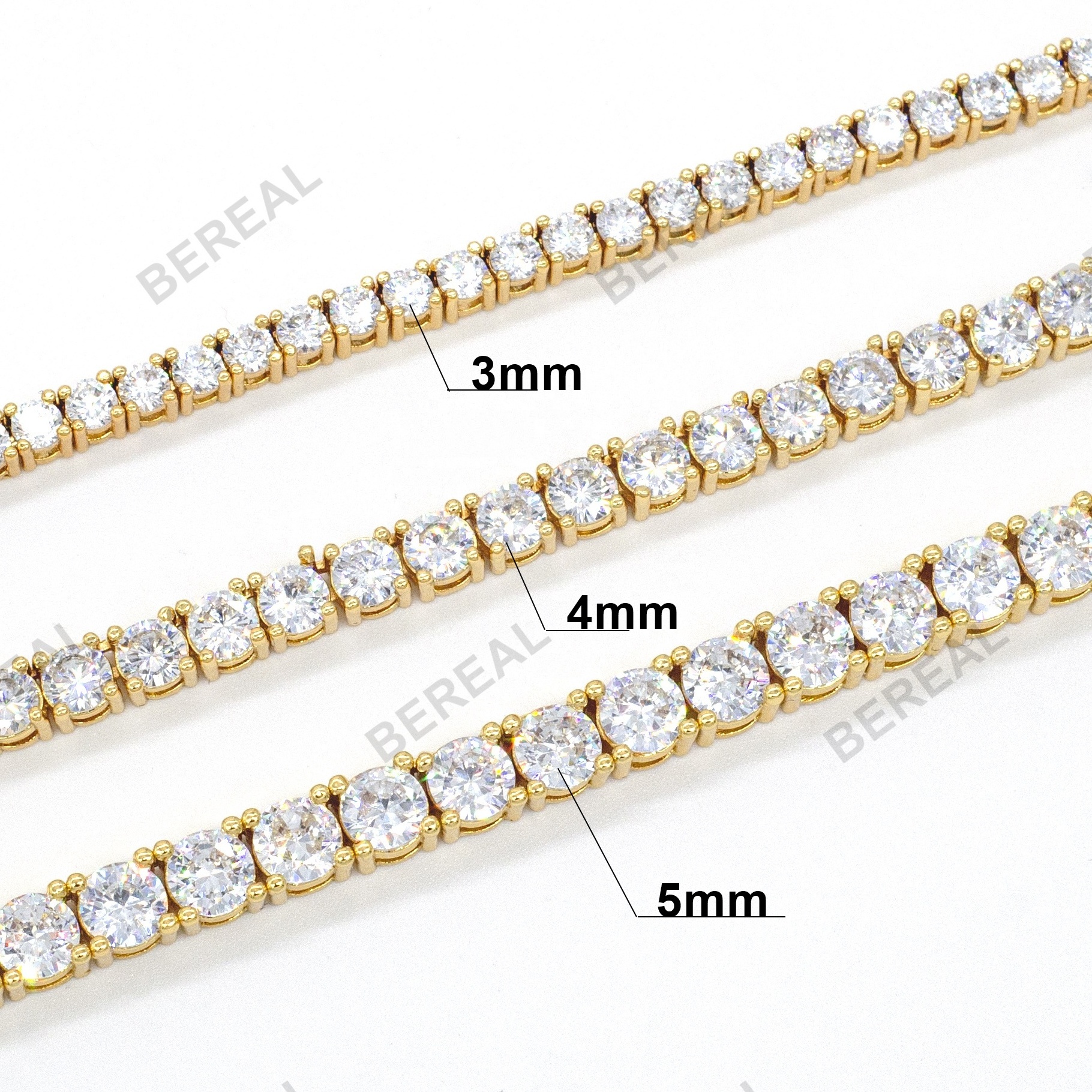 Pass Diamond Tester 10K 14K 18K Real Solid Gold Moissanite Tennis Bracelet Wholesale Iced Out Vvs Diamond Hip Hop Tennis Chain