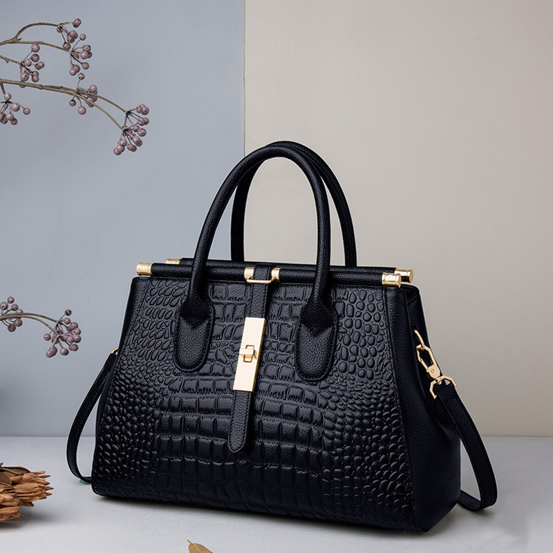 2022 New Fashion Real Leather Crocodile pattern Lady Messenger Bags First Layer Cowhide Genuine Leather Handbag Women Tote Bag