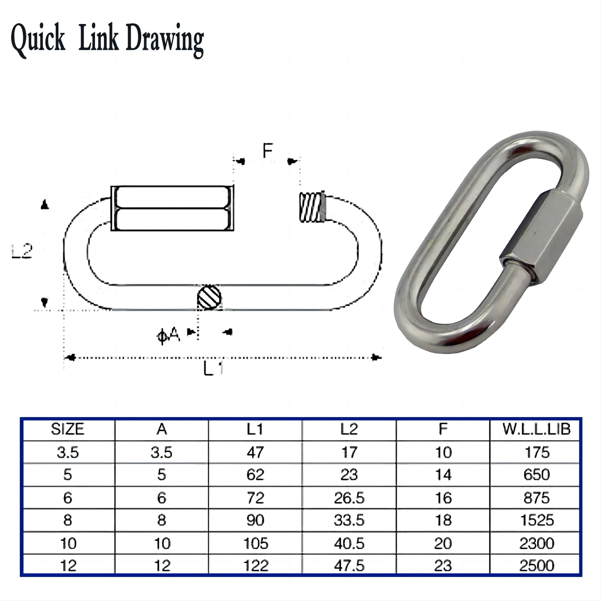 16 Pcs M6 Carabiner Clips 304 Stainless Steel Spring Snap Hooks,Heavy Duty Quick Link Locking Carabiner Clips For Climbing Cam