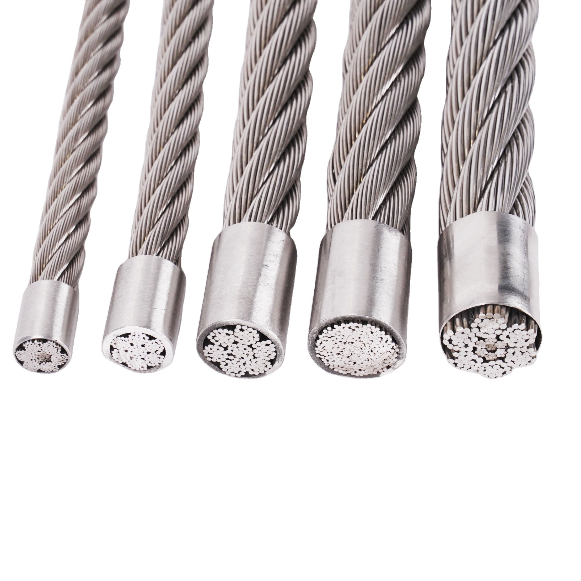 Factory direct sales, 316 Stainless Steel Wire Rope 7*7/7*19 Structure For Fence Diameter 1/8'' Cable