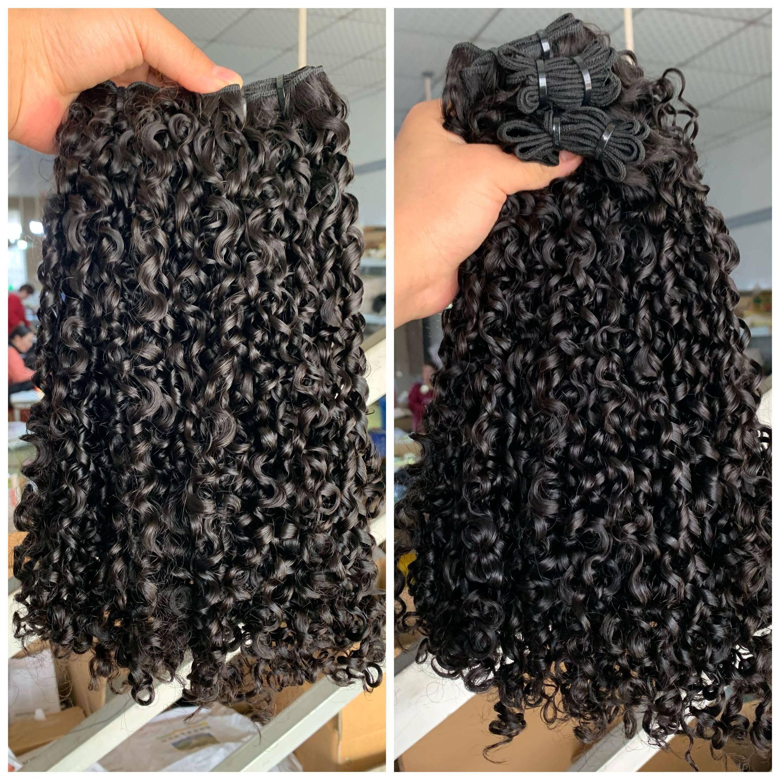 12A Grade Funmi Hair Super Double Drawn Virgin Cuticle Aligned Brazilian Hair Bundles Funmi Pixie Curly Natural Black Color