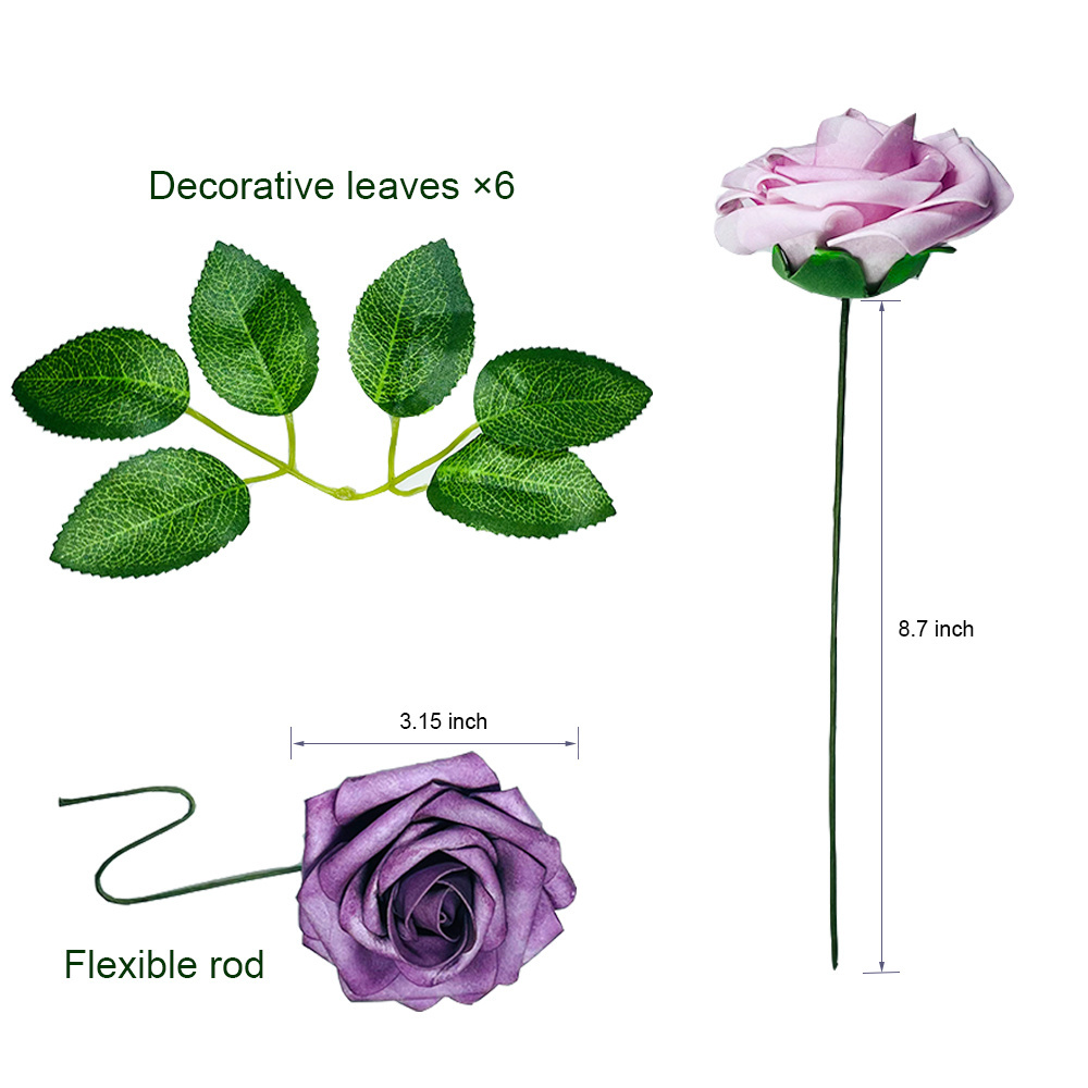 Artificial Flowers 25pcs With Stems Real Looking Fake Roses For Wedding Home Decoration Valentines Day Gift Flower