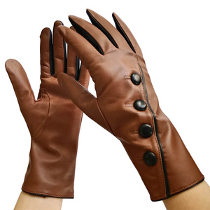 Women's fashion leather glove sheepskin leather new trend for daily life hand protection glove