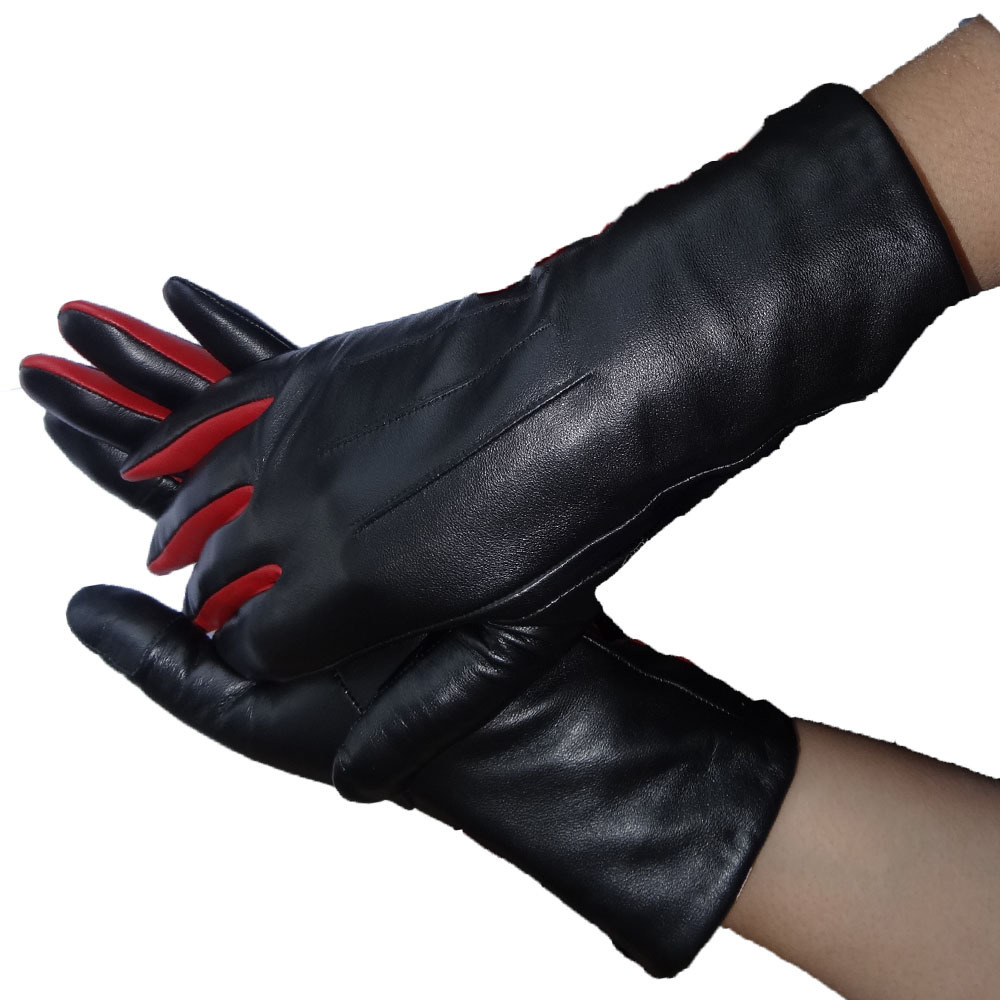 New Design touch screen genuine gloves leather Ladies Dress Gloves with 5 Buttons