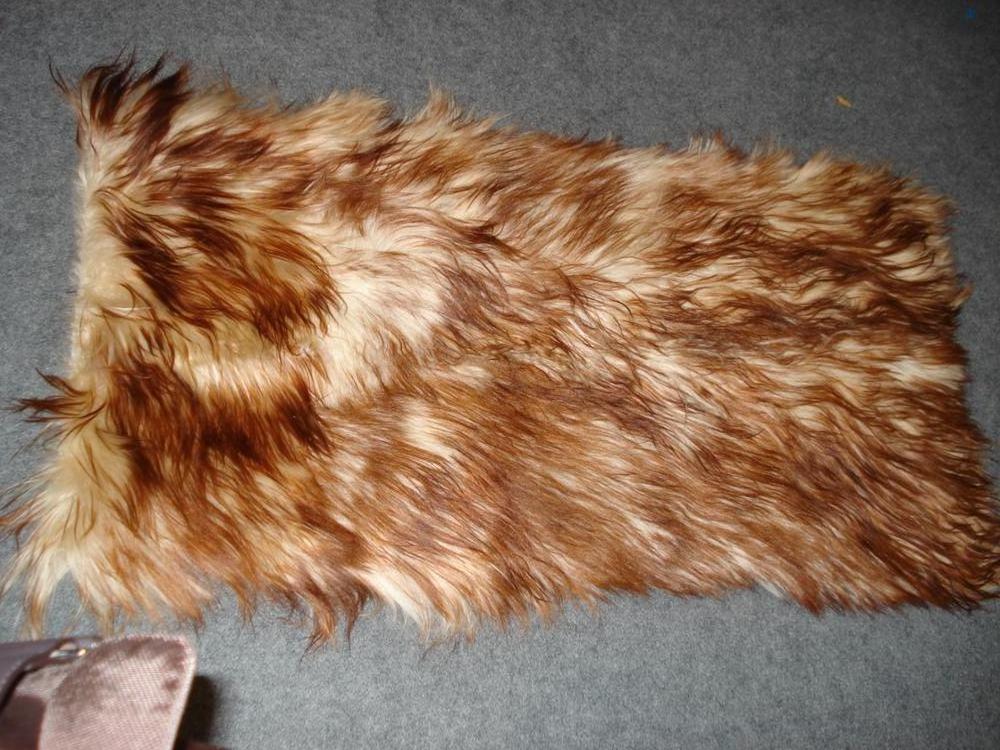 Long Hair Mongolian Lamb Fur Garment Scarf Collar Use Goatskin Fur colors with snow tips