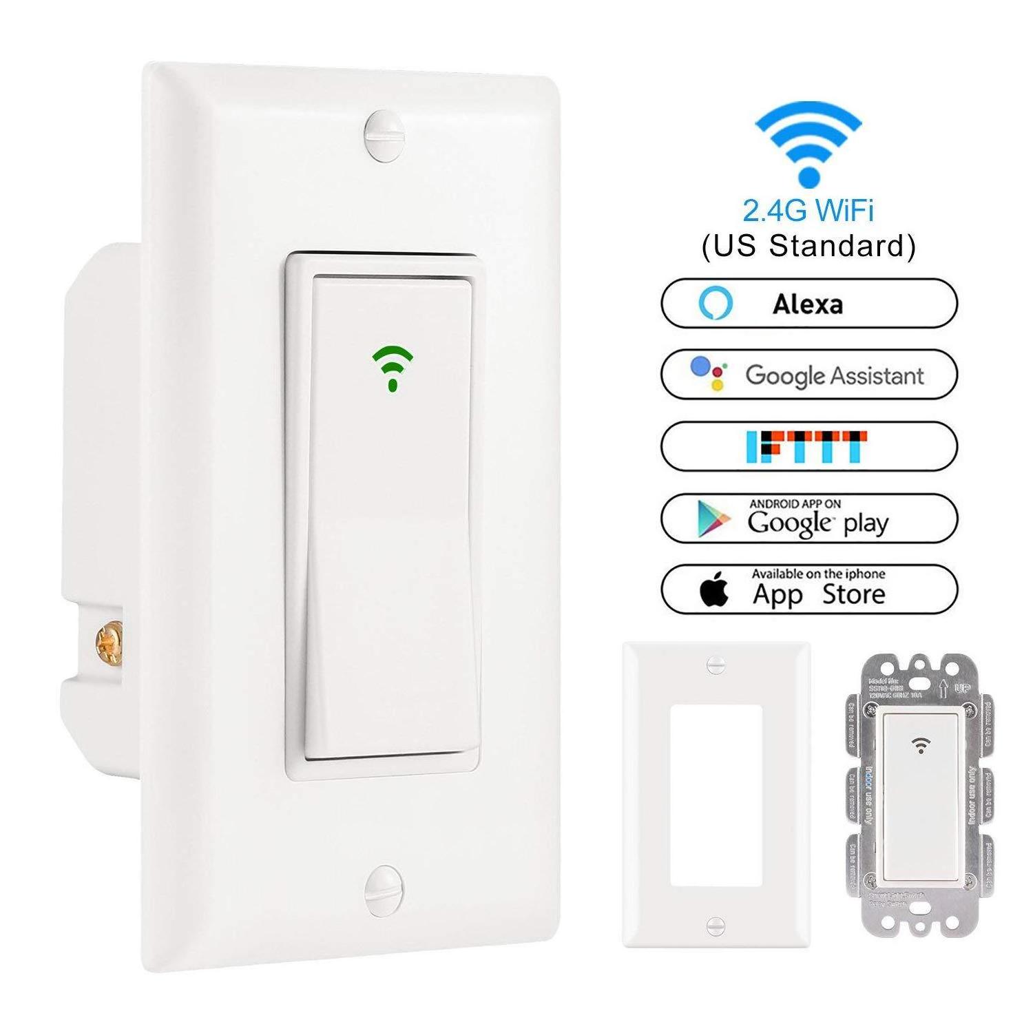 With Alexa Smart Wifi Light Switches,wireless Switch Remote/voice Control,controls Electrical Switch for Smart Home Devices PC