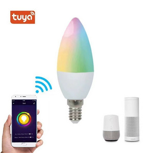 Smart E12/E14 LED Light Bulbs WiFi-Bluetooth Lights Compatible with Alexa Google Assistant Tunable White Candelabra Bulb 3.5W/5w