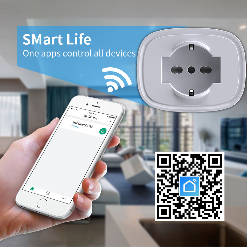 Smart Plug Wi-Fi Mini Outlet,Only One Socket,Voice Control with Alexa/Google Assistant And IFTTT Compatible,Timer Switch