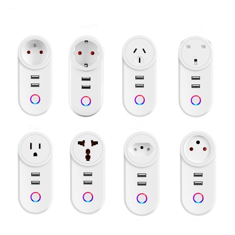 Smart Wi-Fi Socket 16A with 2 USB Ports,Remote Control,Timer Function,Multi-person sharing,Charger Plug for Home,Office