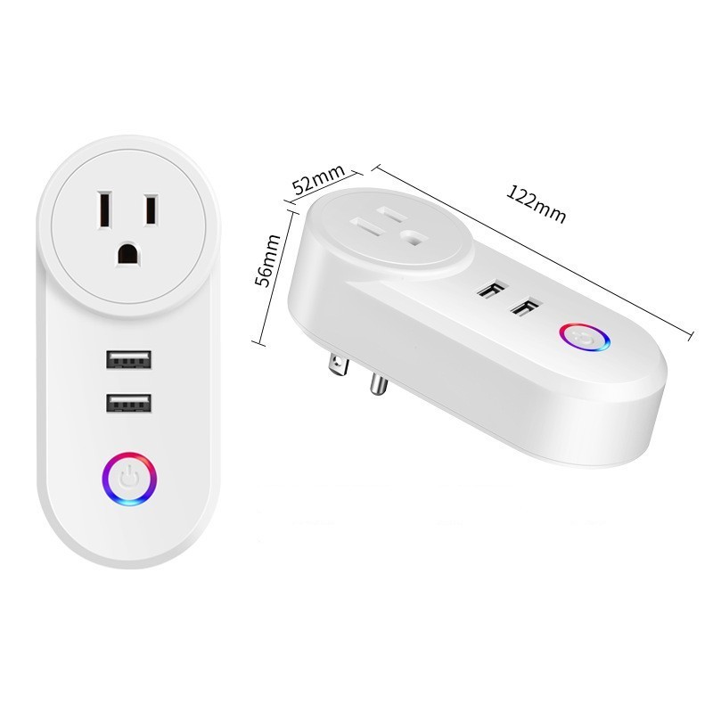 Smart Wi-Fi Socket 16A with 2 USB Ports,Remote Control,Timer Function,Multi-person sharing,Charger Plug for Home,Office