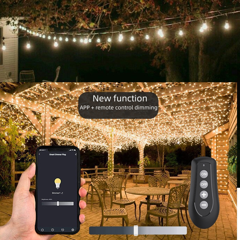 USA Waterproof IP55 Tuya Smart Life Smart Outdoor Dimmer Socket Power Plug for Led Strip Light Work with Alexa Google