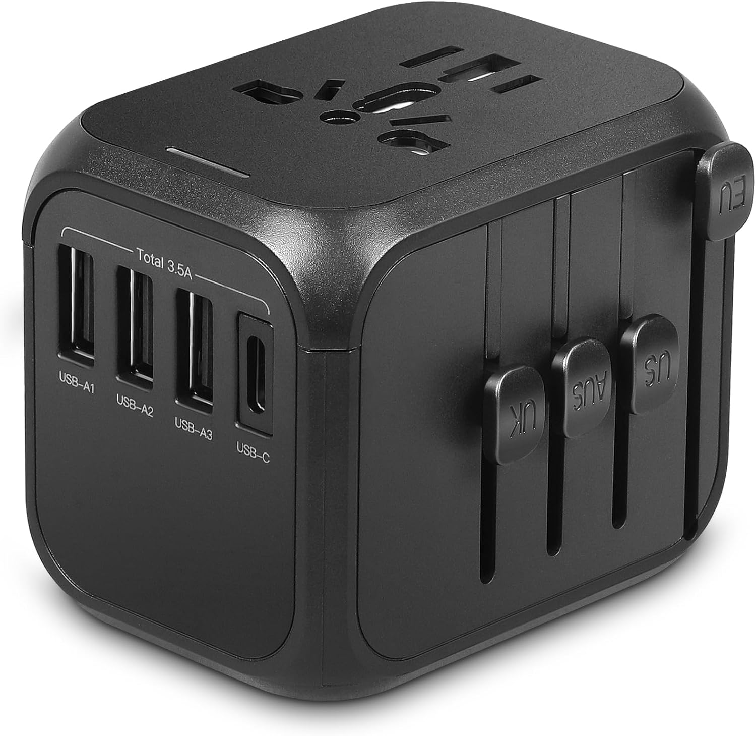 Universal Travel Adapter, International Plug Adapter with 3 USB 1 Type C, Travel Worldwide Essentials, Wall Charger Adpter