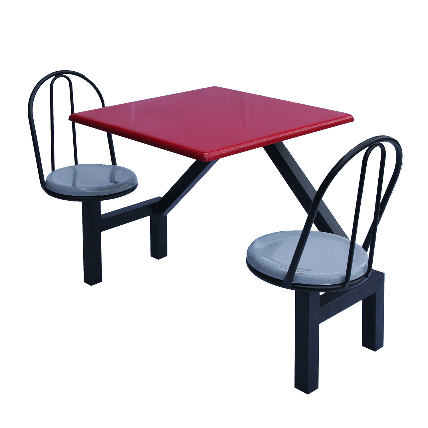 Lower Prices 2 Seater With Back Rest Fast Food Cafeteria Table Set 2 Seater Can Sit 2 People No Folded Table