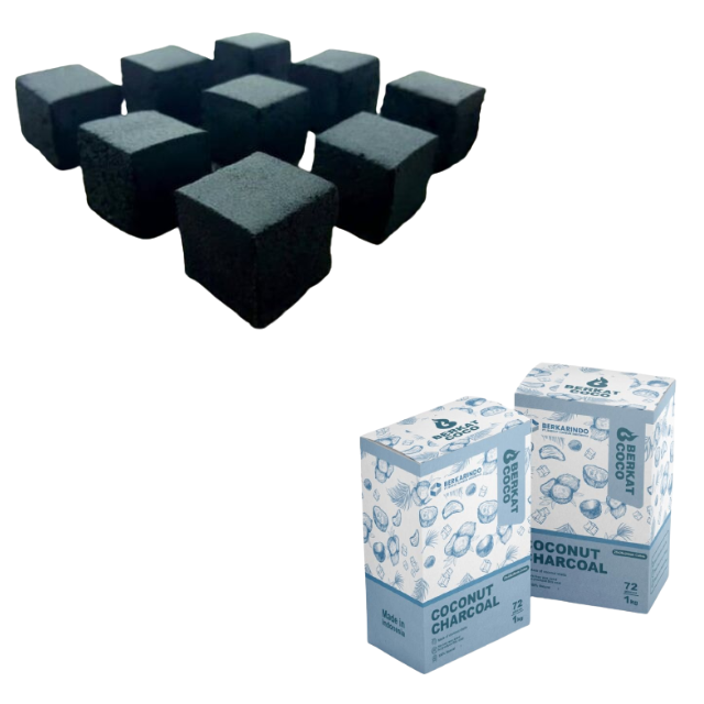 Cube shaped Coconut Charcoal Briquettes