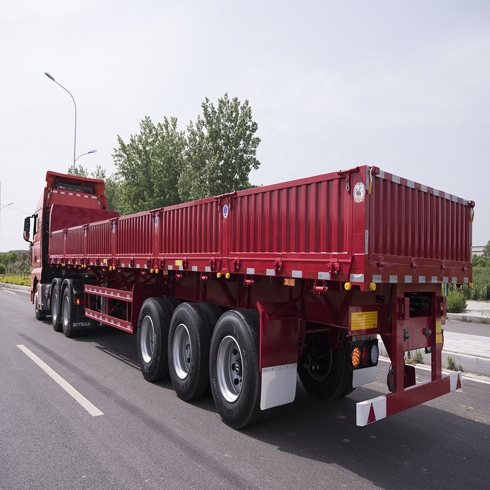 BERKLEY 3 axles dumper side dump tipping trailers 45cbm tipper gooseneck grain truck dumping semi trailers for sale