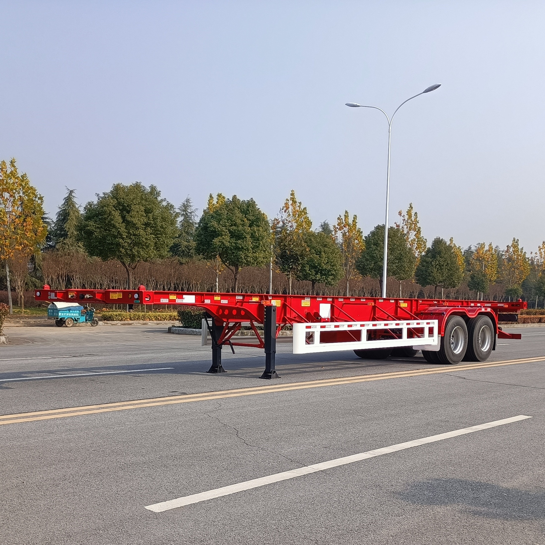 50 tons 3-axle container chassis 40 foot skeleton semi trailer